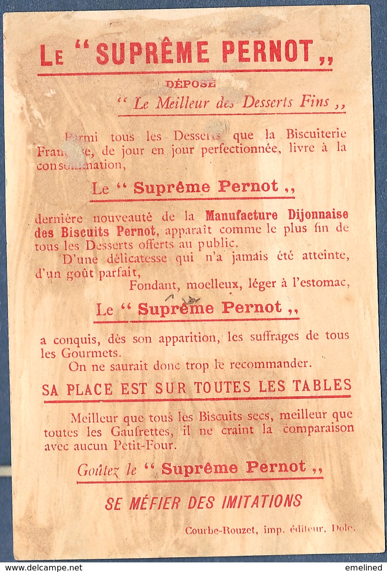 Chromo Biscuits Pernot Histoire Sans Paroles Humour Litho Courbe Rouzet Rien De Sert De Courir Station Gare Train Chute - Pernot