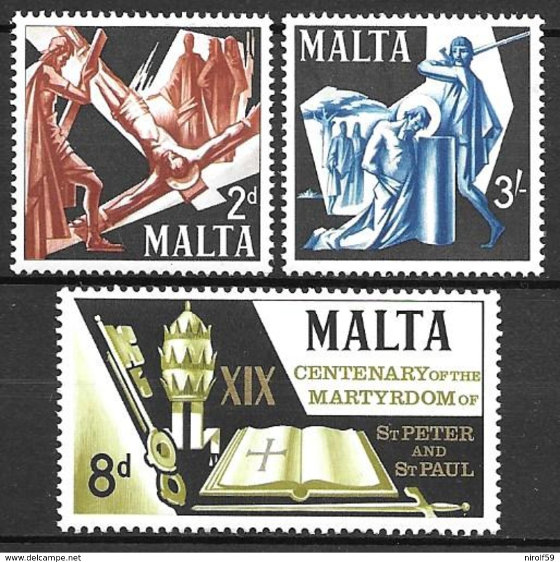 Malta 1967 - 1900th Anniversary Of The Apostles Peter And Paul - Malta