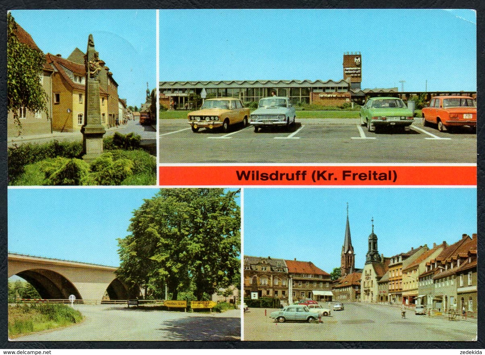 C5664 - Wilsdruff Kr. Freital - Postsäule Autobahnraststätte Markt Brücke - Auto Car - Reichenbach - Freital