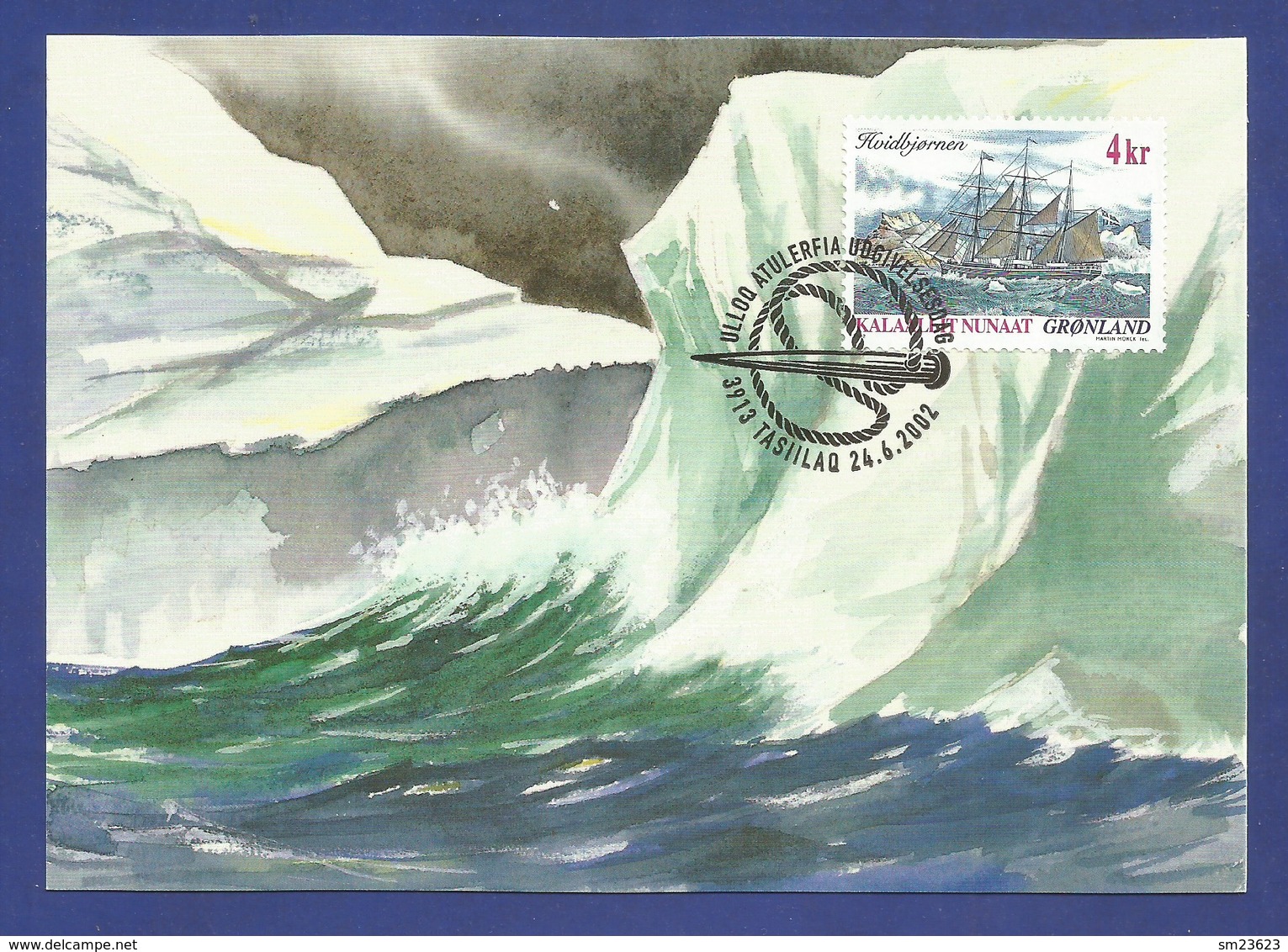 Grönland / Kalaallit Nunaat  2002 Mi.Nr. 382 , " Hvidjörnen " Grönländische Schifffahrt (I) - Maximum Card - 24.06.2002 - Maximumkaarten