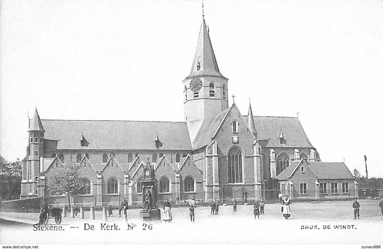 Stekene - De Kerk (druk. De Windt, Animatie 1903) - Stekene