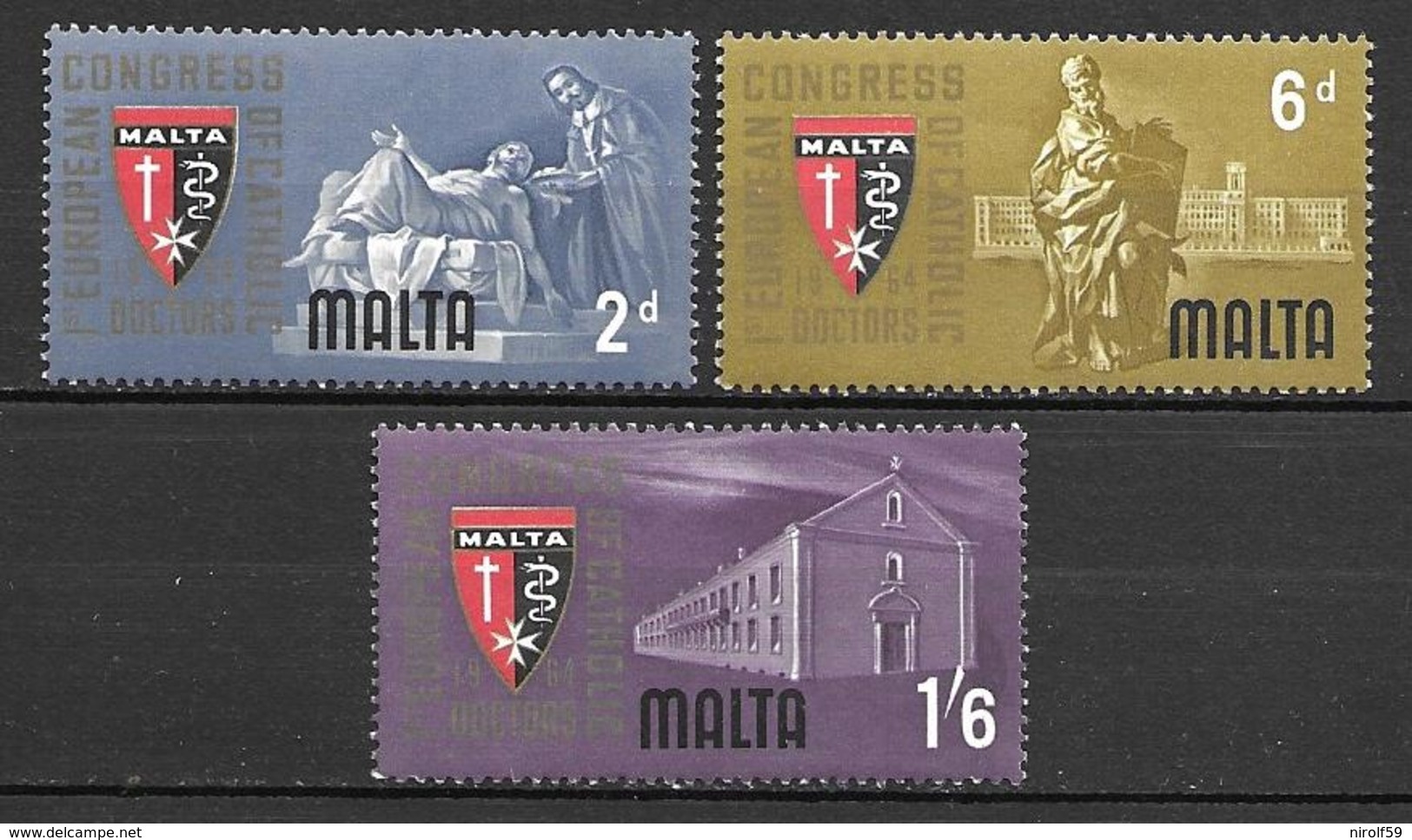 Malta 1964 - 1st European Congress Of Catholic Physicians - Malta