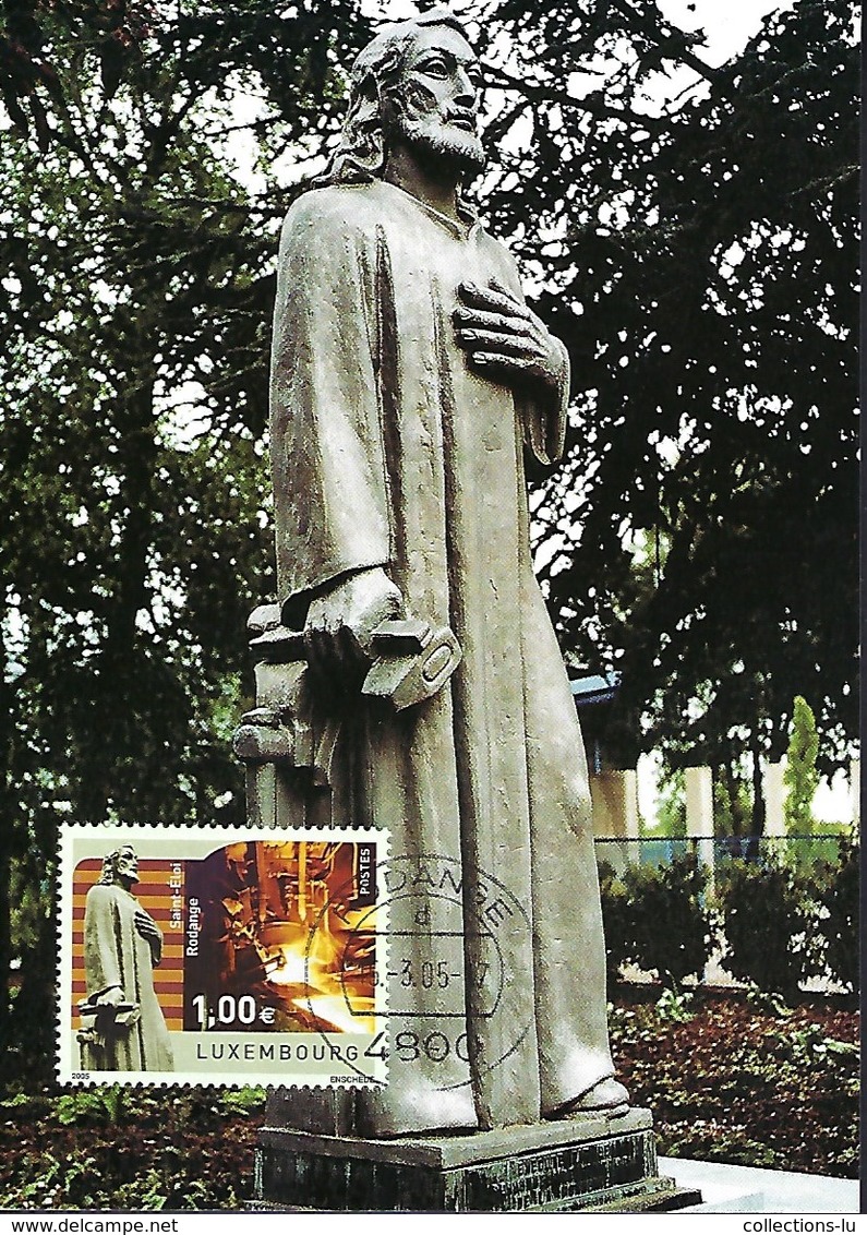 Rodange-Fonderie - Monument De St. Eloi,Patron Des Métallurgistes   Photo  Colette Josy   15.3.2005 - Cartes Maximum