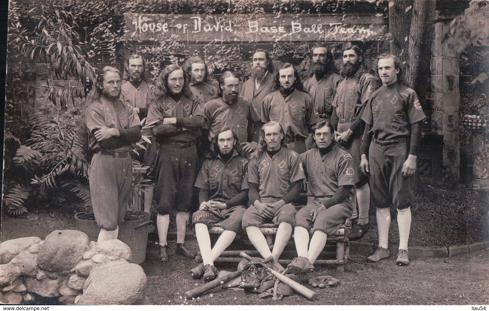 CARTE PHOTO EDEN SPRINGS, ISRAELITE HOUSE OF DAVID BENTON HARBOR MICH. (Base Ball Team) - Autres & Non Classés