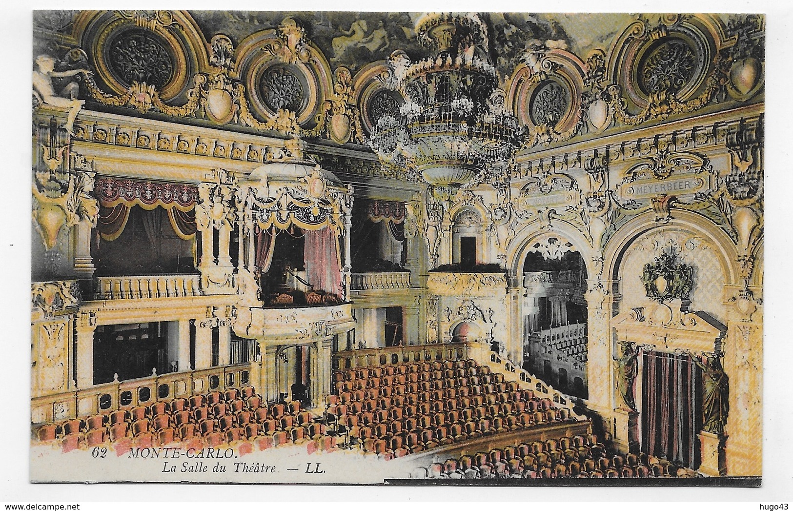 MONTE CARLO - N° 62 - LA SALLE DU THEATRE - CPA COULEUR NON VOYAGEE - Opera House & Theather