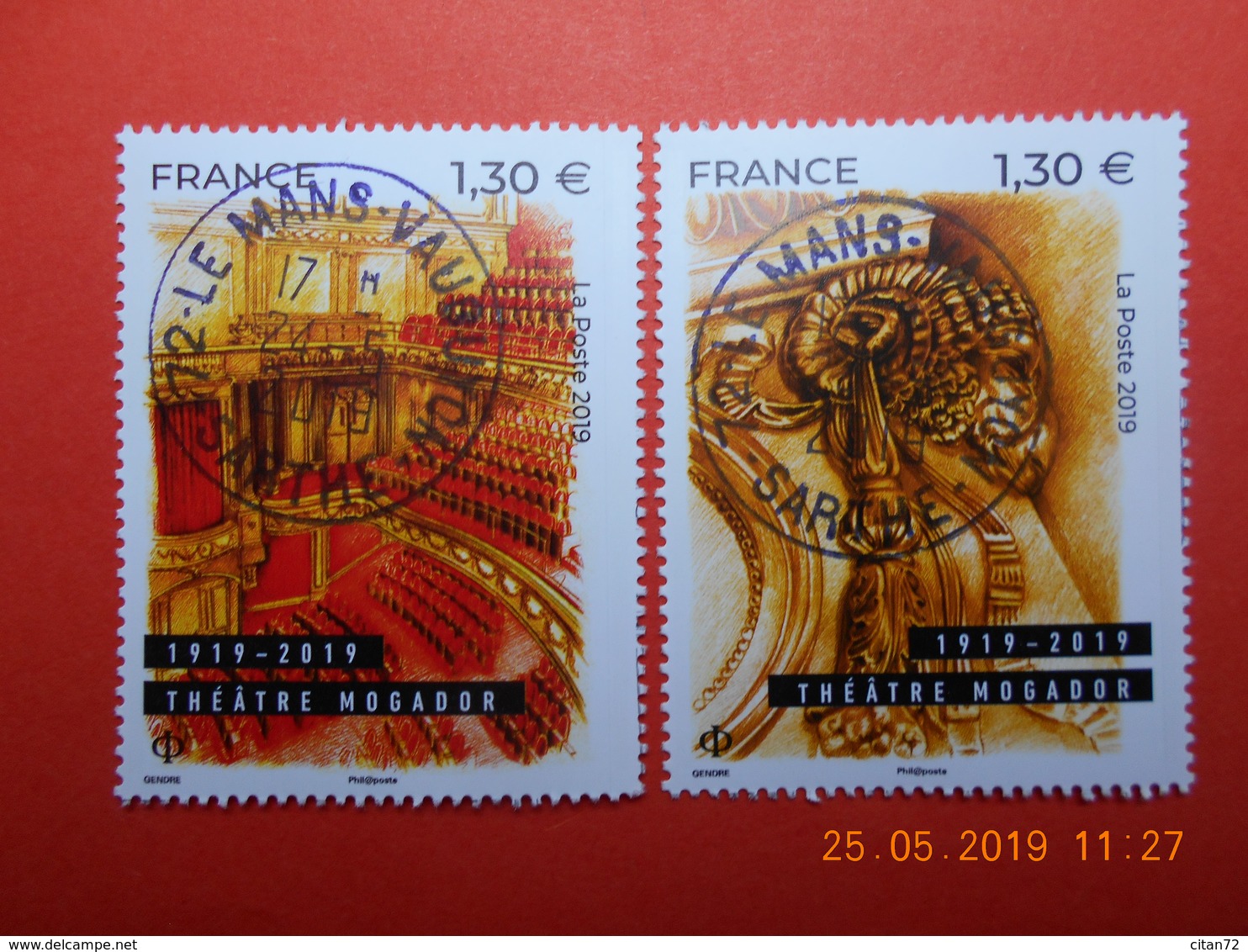 FRANCE 2019   CENTENAIRE DU THEATRE MOGADOR ( 2 Timbres)  Beaux Cachets Ronds Sur Timbres Neufs - Oblitérés