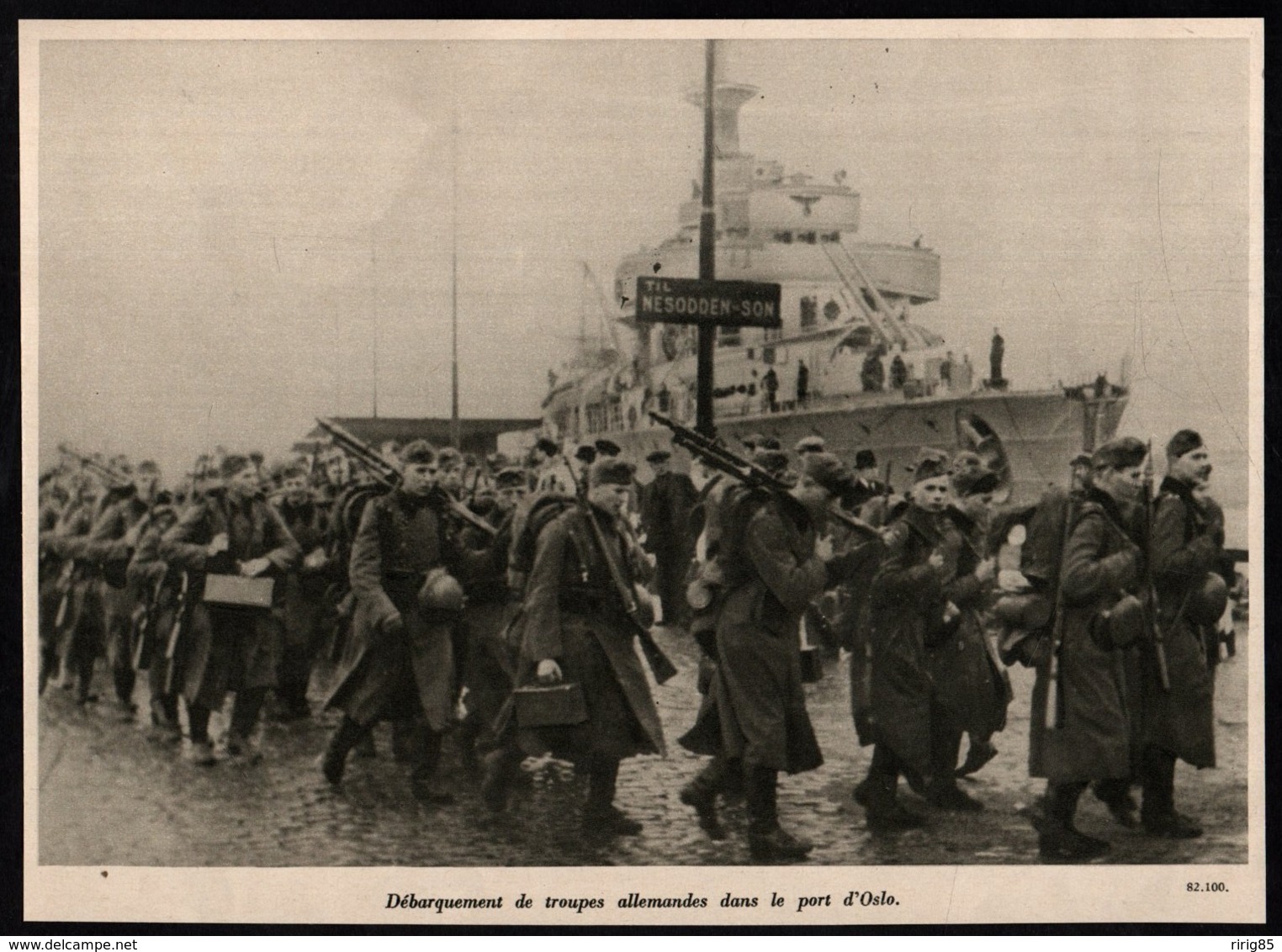 1940  --  L EMBARQUEMENT DE TROUPES ALLEMANDES DANS LE PORT D OSLO   3R457 - Non Classés