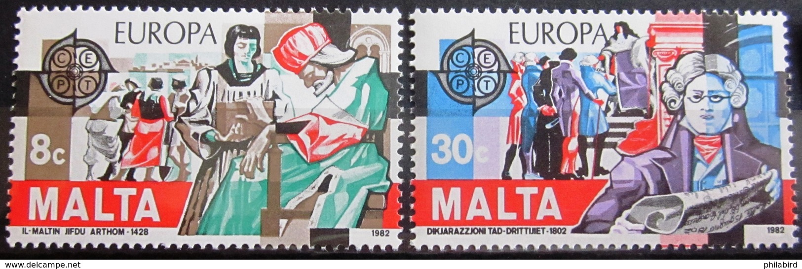 EUROPA            Année 1982         MALTE          N° 649/650             NEUF** - 1982