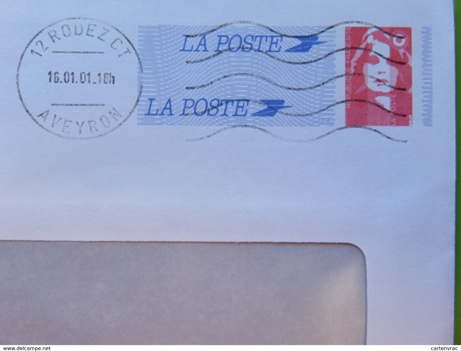 PAP - Entier Postal - Marianne Du Bicentenaire - Repiquage FFF - District De L'Aveyron De Football - 2001 - Prêts-à-poster: Repiquages Privés