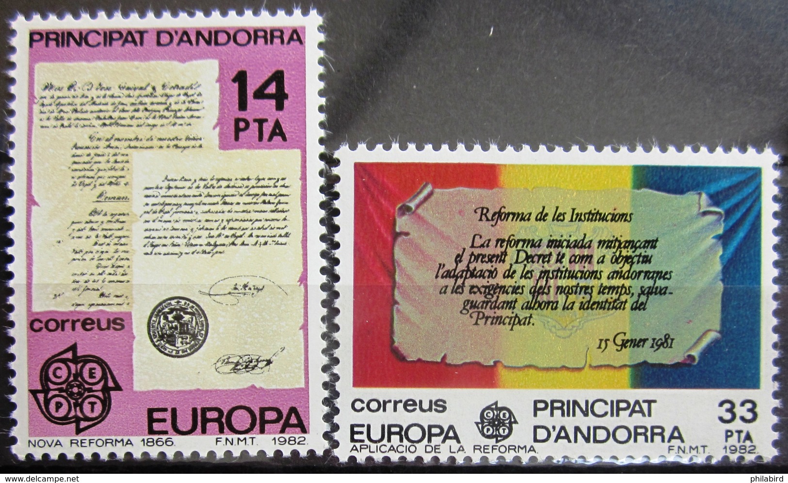 EUROPA            Année 1982         ANDORRE ESP.          N° 146/147             NEUF** - 1982