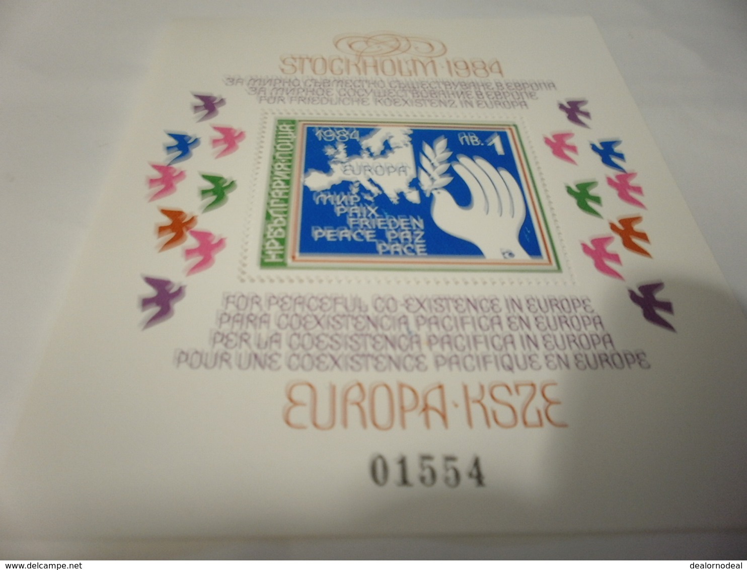 Miniature Sheet Bulgaria 1984 Stockholm Peace In Europe - Used Stamps