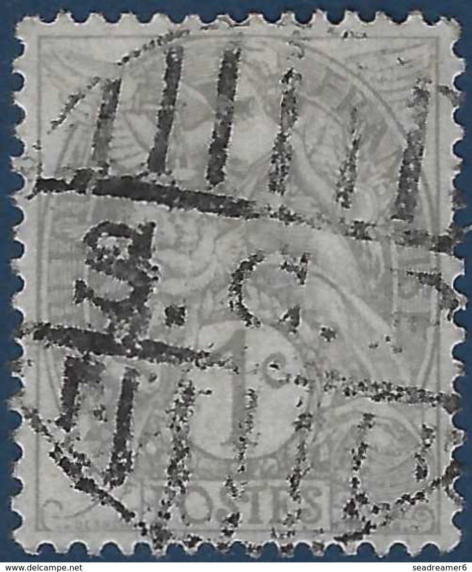 France Blanc N°107 1c Gris Oblitéré D'un Cachet Privé De Distribution Rond "SCP" RR - 1900-29 Blanc