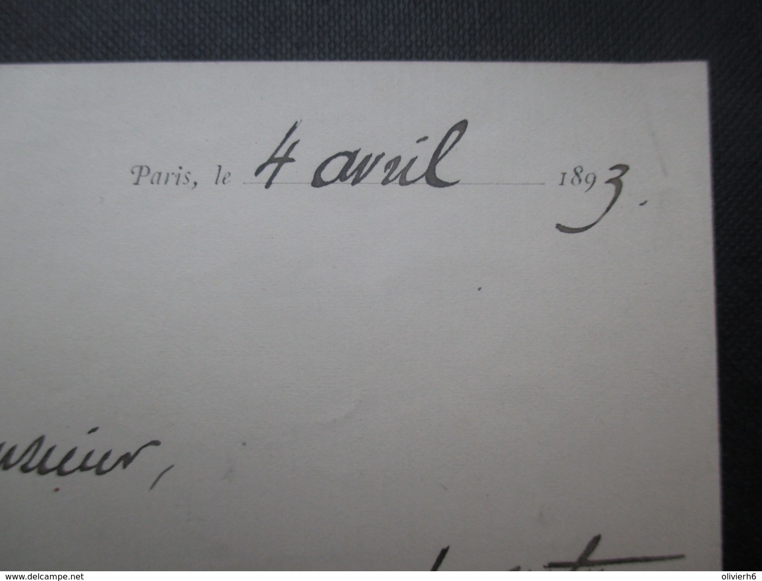 COURRIER AUTOGRAPHE 1893 (V1907) JOSé-MARIA DE HEREDIA (5 Vues) Sur Papier à En-tête De Son éditeur ALPHONSE LEMERRE - Autres & Non Classés