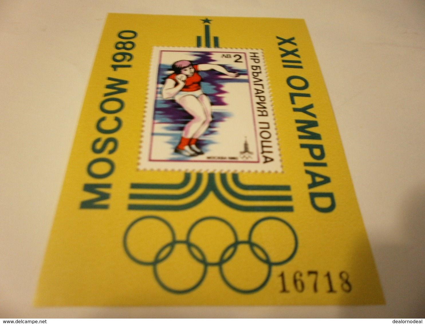 Miniature Sheet Moscow Olympics 1980 Perf Sheet Shot Putt - Used Stamps