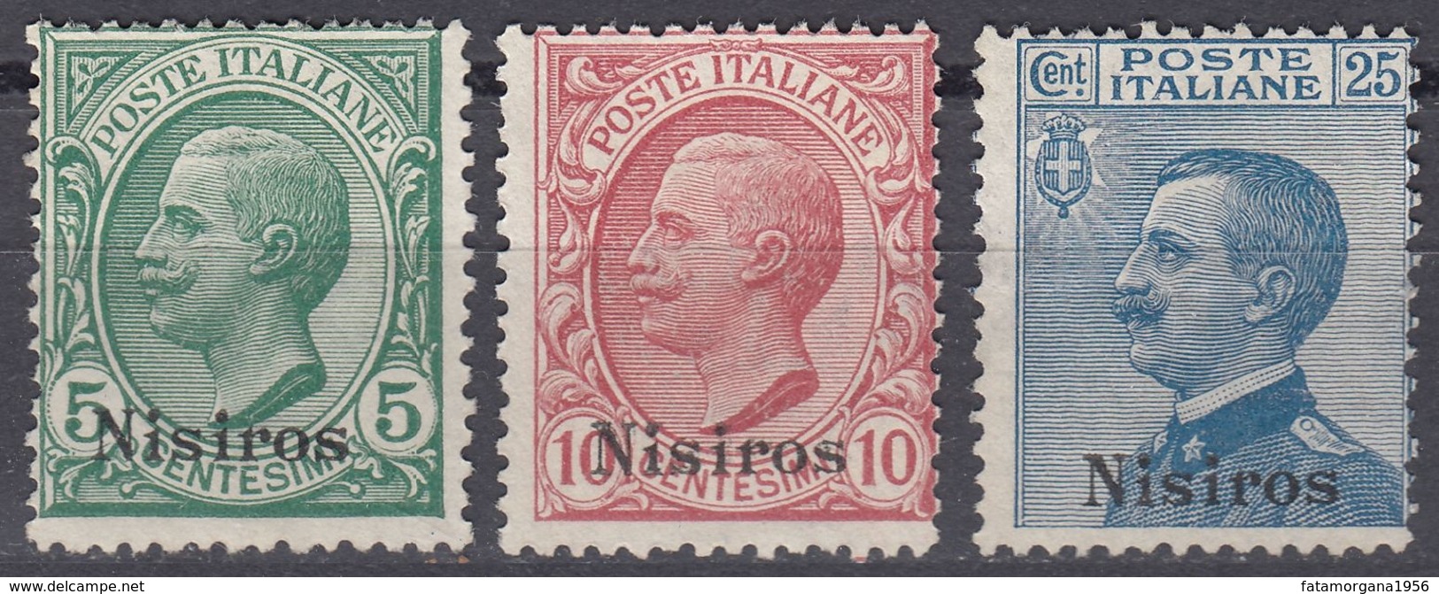 ITALIA - NISIROS - 1912 - Lotto Di 3 Valori Nuovi Senza Gomma: Unificato 2, 3 E 5. - Egeo (Nisiro)