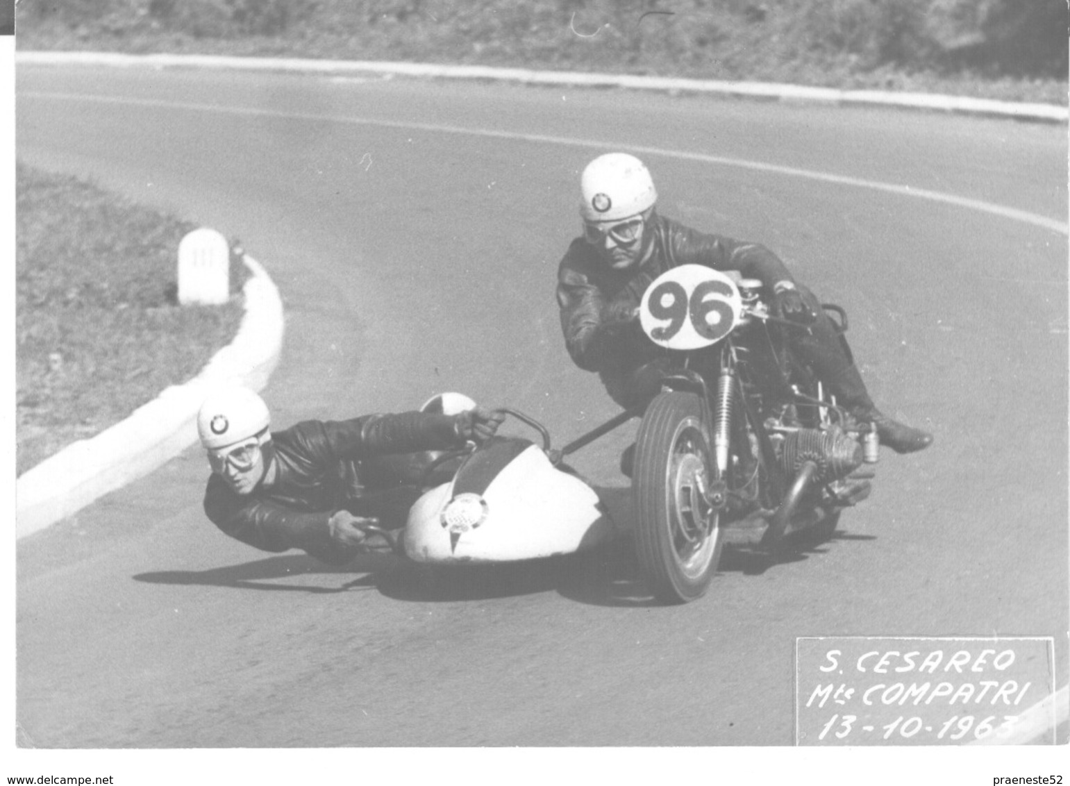 Roma-s.cesareo  Monte Compatri- Montecompatri-zagarolo-gara Motociclsta Con Sidecar-1963-vera Foto -18x13 - Sport