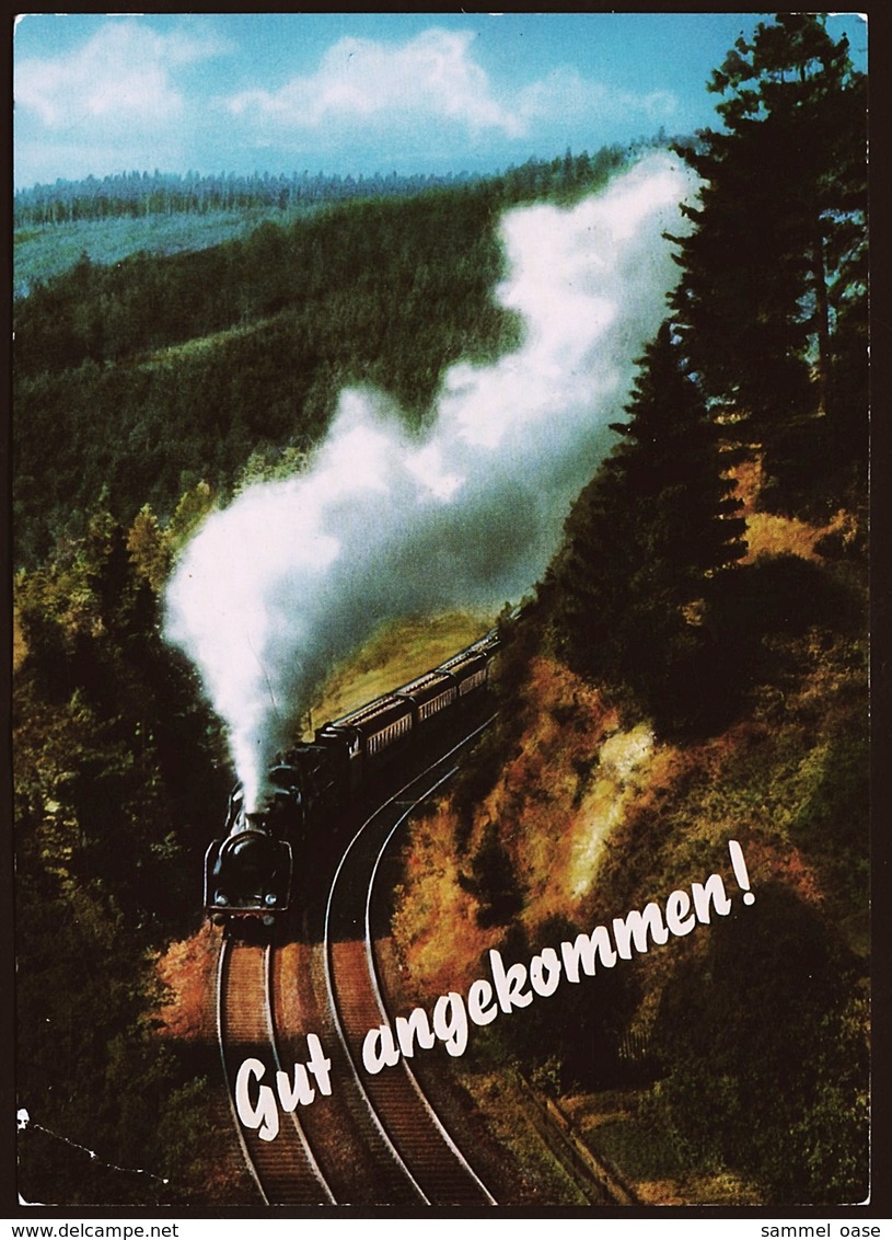 Gut Angekommen!  -  Dampflock  -  Ansichtskarte Ca. 1971    (10805) - Trains