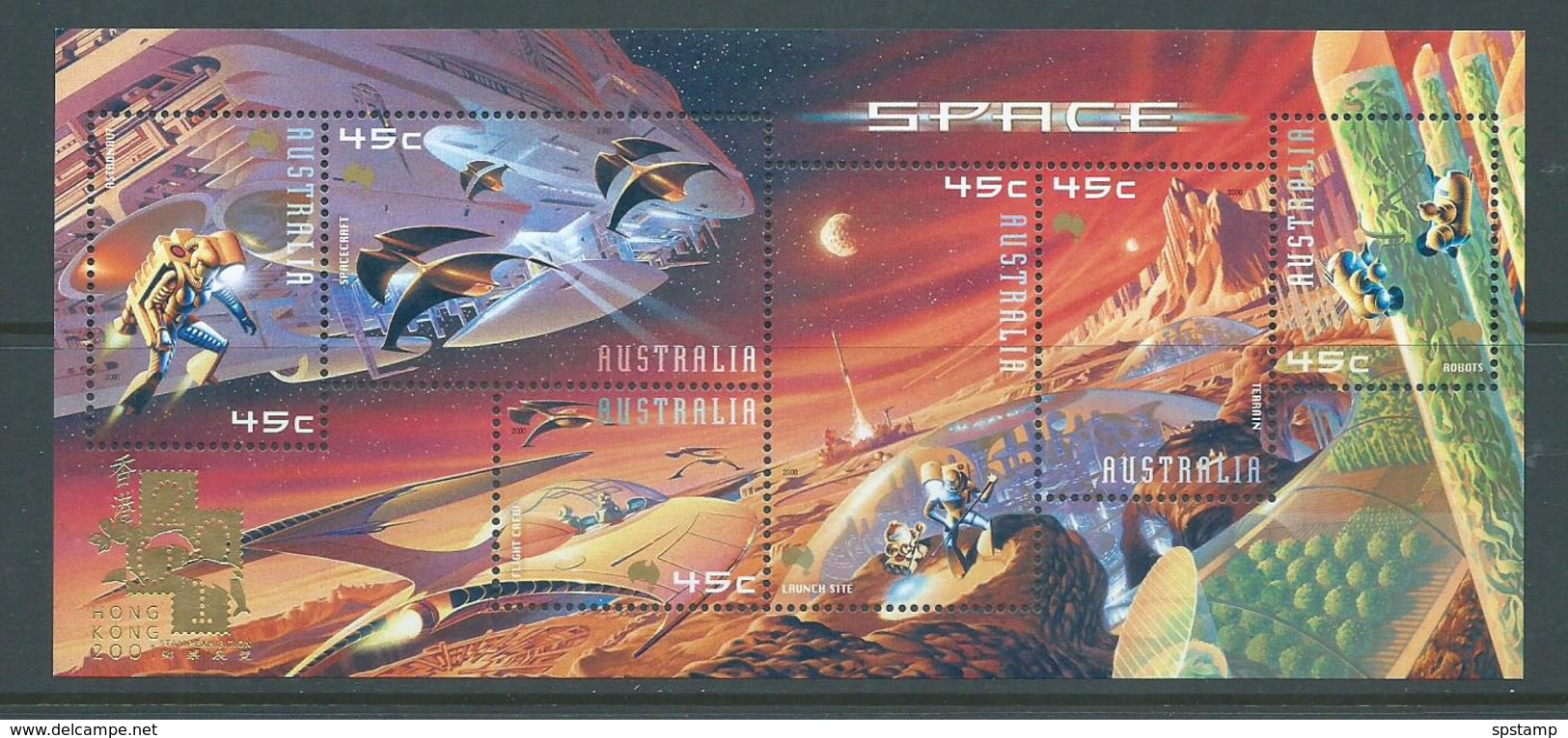 Australia 2001 Hong Kong Exhibition Overprint On 2000 Space Miniature Sheet MNH - Nuovi