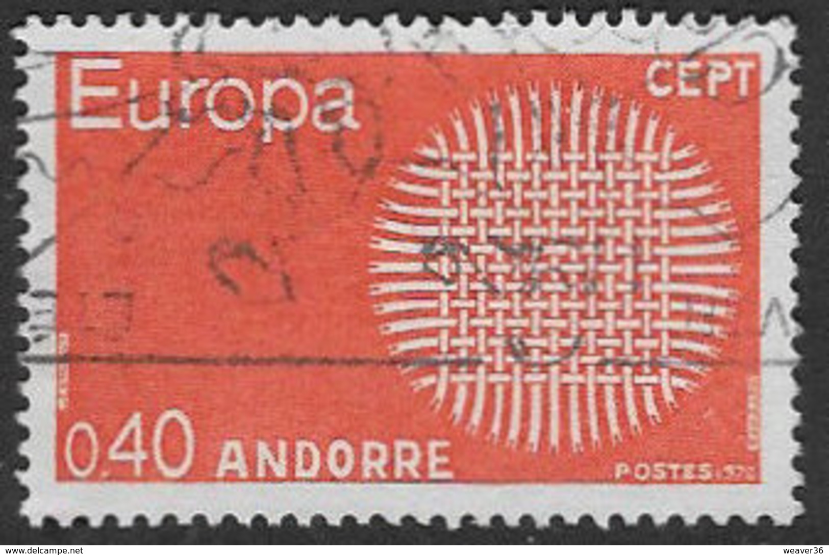 Andorra (French POs) SG F222 1970 Europa 40c Good/fine Used [39/32297/7D] - Used Stamps