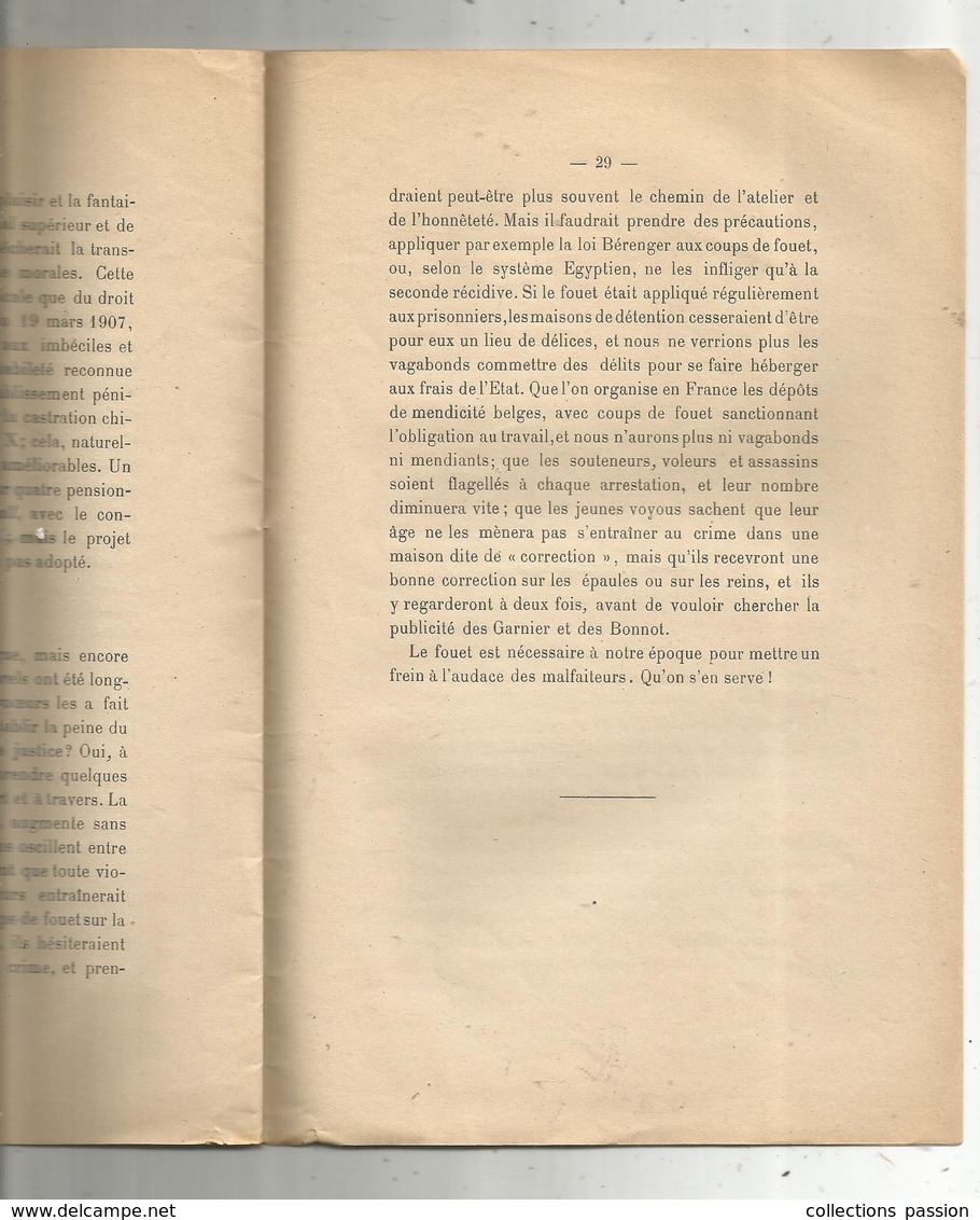 Les CHATIMENTS CORPORELS ,discours,1913 ,A. Beylot,barreau De Poitiers,dédicacé , 29 Pages, 4 Scans,  Frais Fr 2.95 E - Non Classés