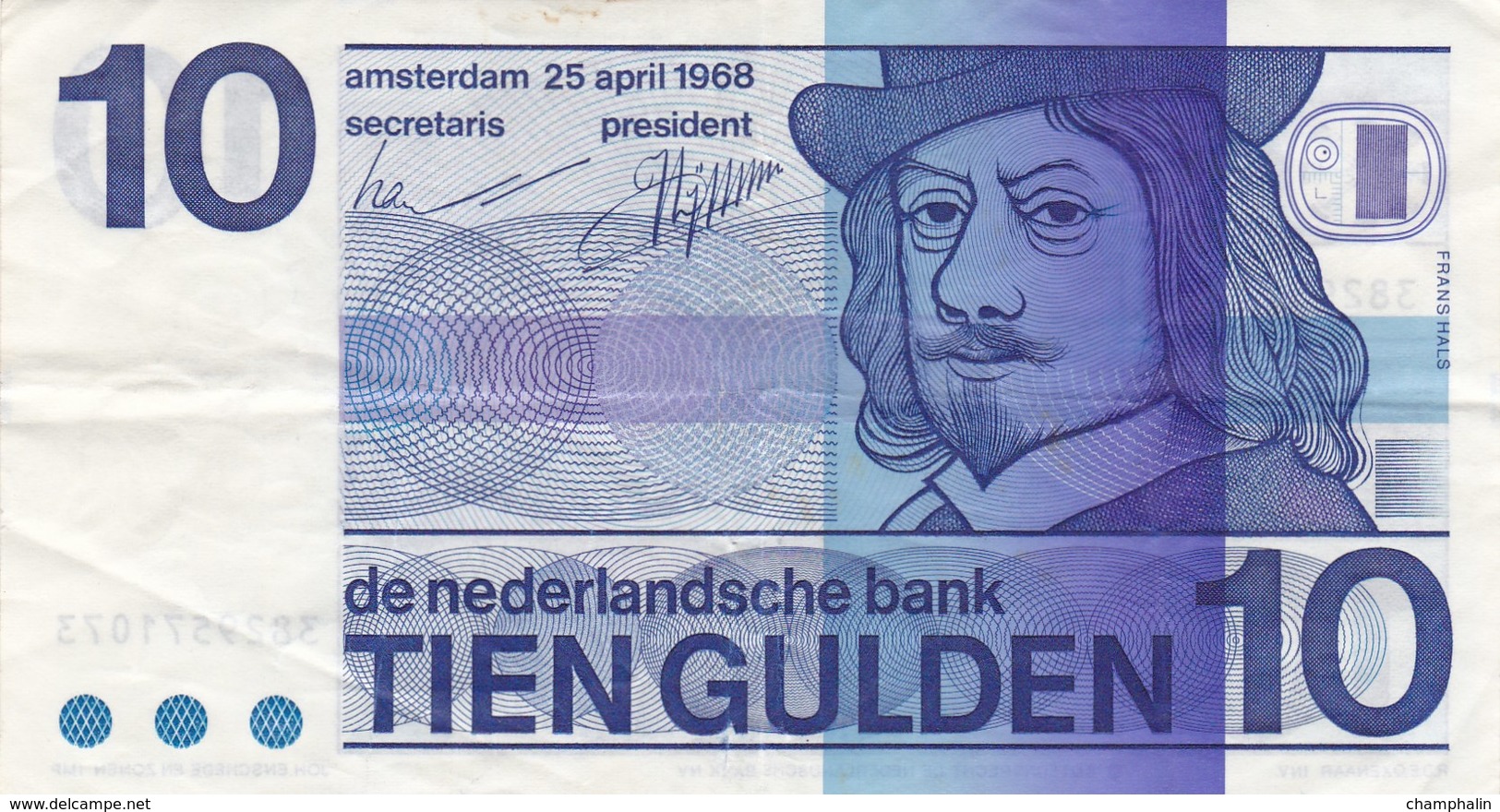 Pays-Bas - Billet De 10 Gulden - Frans Hals - 25 Avril 1968 - 10 Gulden