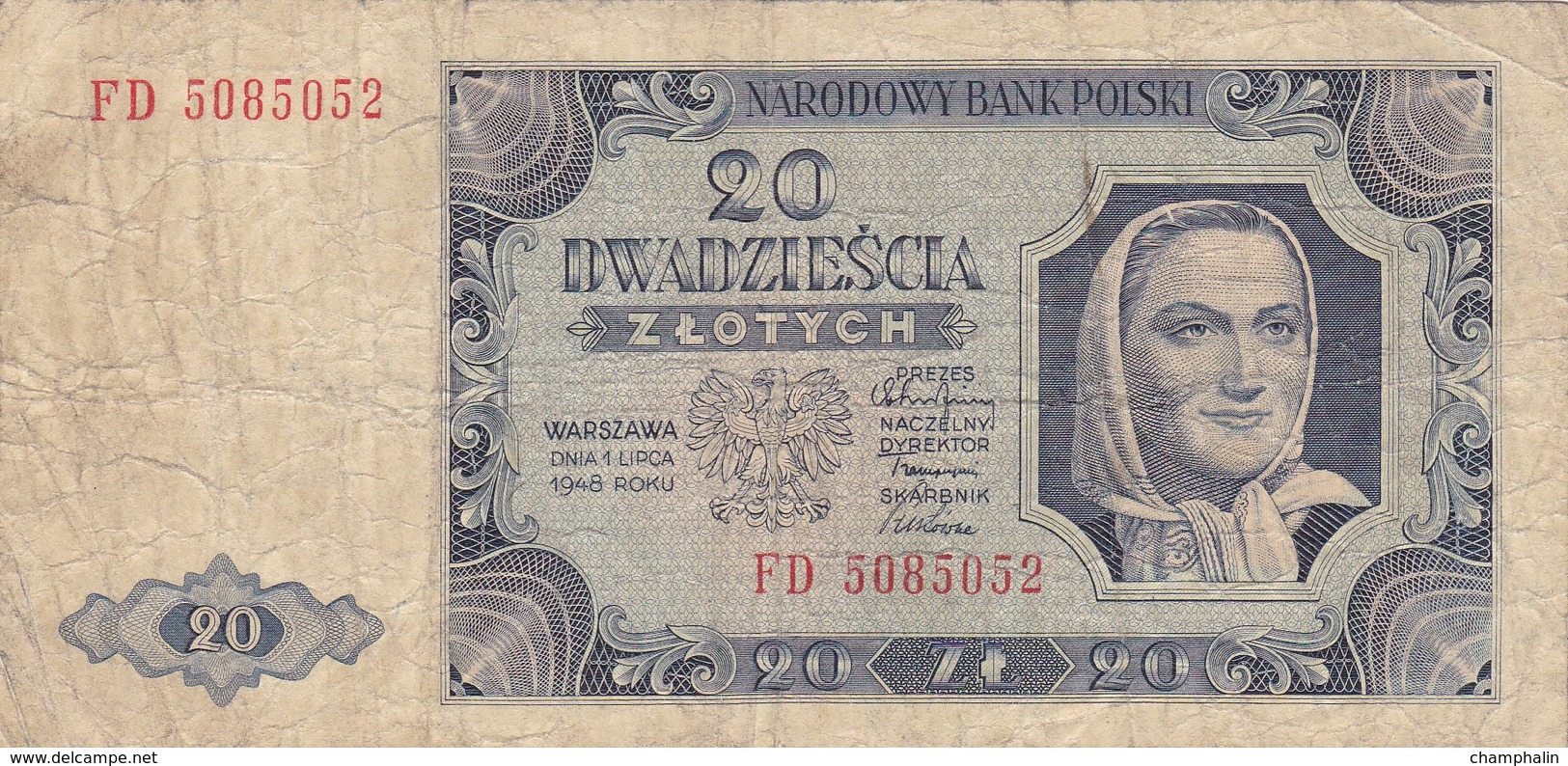 Pologne - Billet De 20 Zlotych - 1er Juillet 1948 - Polonia
