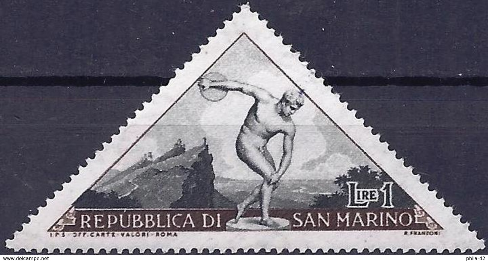 San Marino 1953 - Mi 493 - YT 365 ( Sport : Discus Throw ) MNH** - Neufs