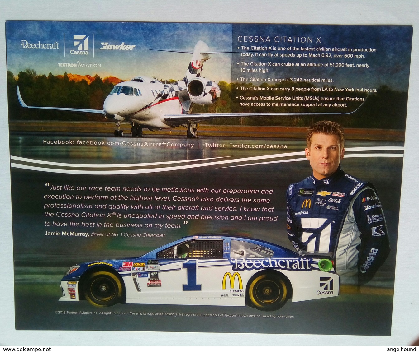 Jamie McMurray Signed Photo Card And Signed Official Envelope - Autographes