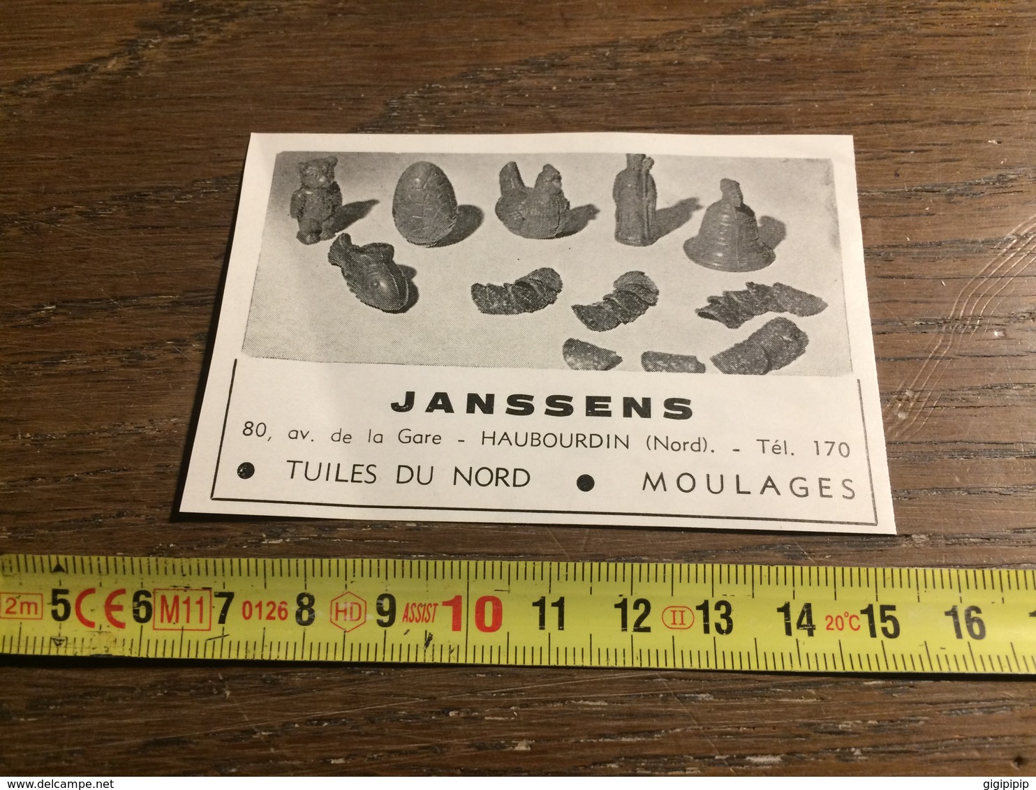 ANNEES 60 PUBLICITE TUILES DU NORD MOULAGES CHICOLAT CHOCOLATERIE JANSSENS HAUBOURDIN - Collections