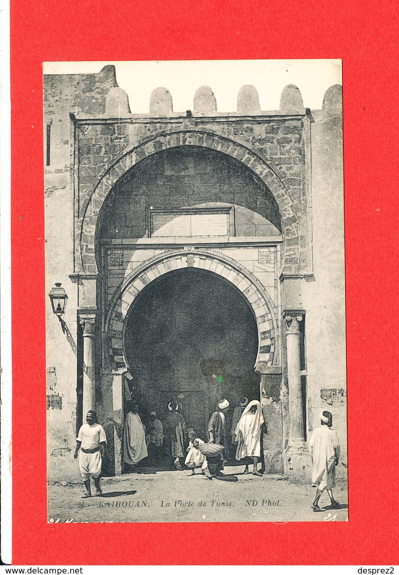 KAIROUAN Cpa Animée La Porte De Tunis   21 ND - Tunisie