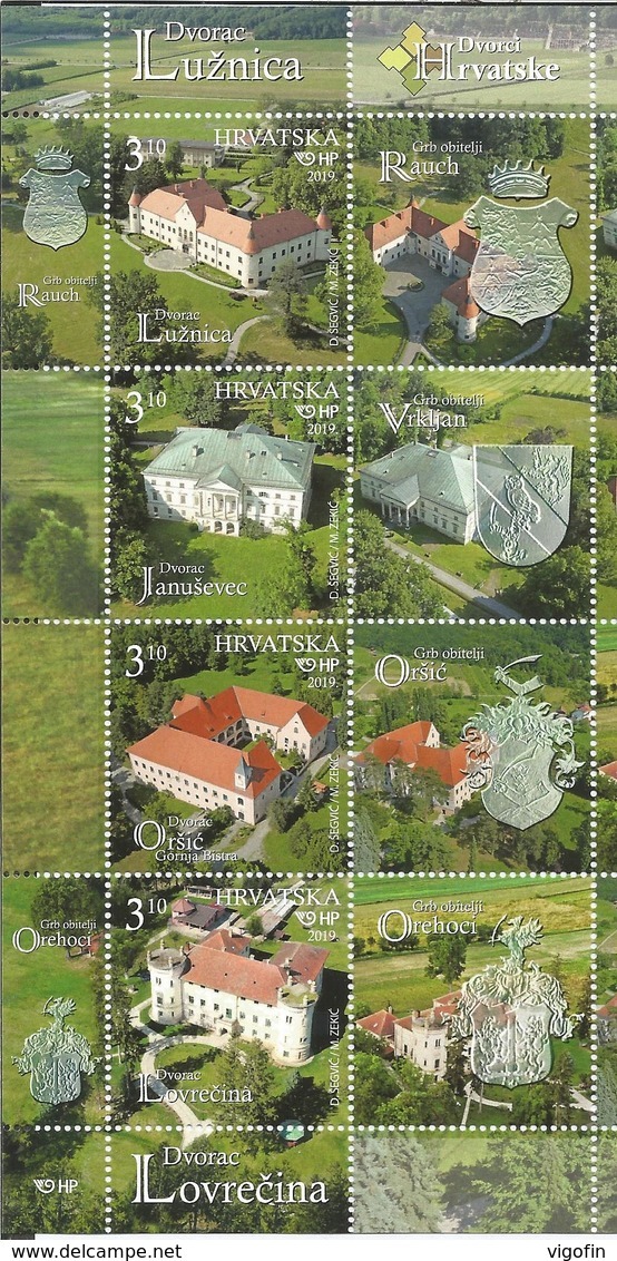 HR 2019-1384-7 CROATIA'S CASTLES, HRVATSKA CROATIA, 1 X 4v, MNH - Schlösser U. Burgen