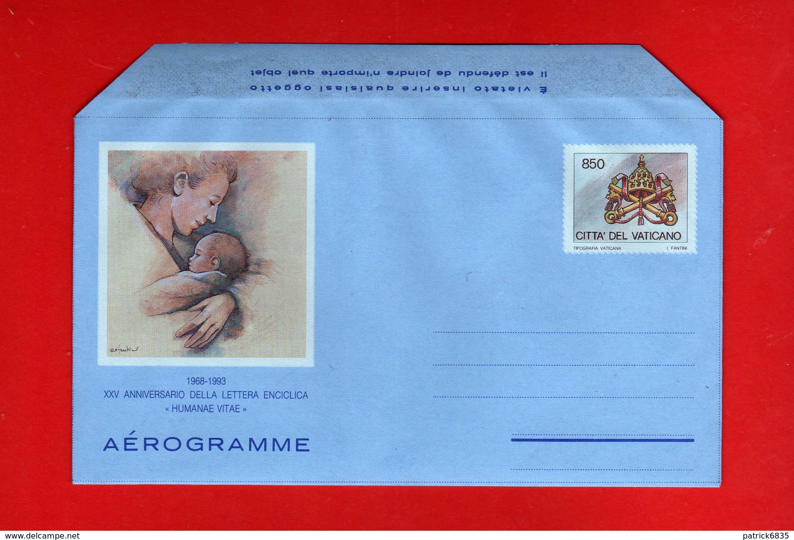 1993 ** VATICANO - Aerogramma. HUMANAE VITAE. MNH. VEDI DESCRIZIONE. - Postal Stationeries