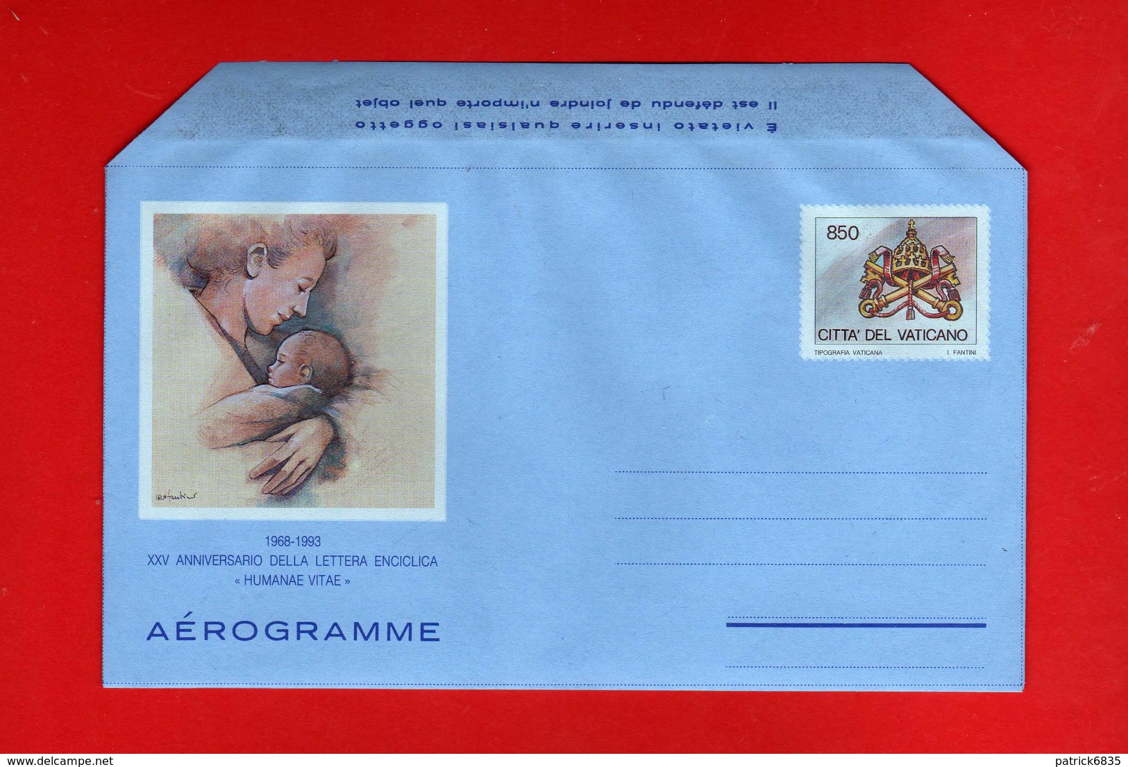 1993 ** VATICANO - Aerogramma. HUMANAE VITAE. MNH. VEDI DESCRIZIONE. - Interi Postali