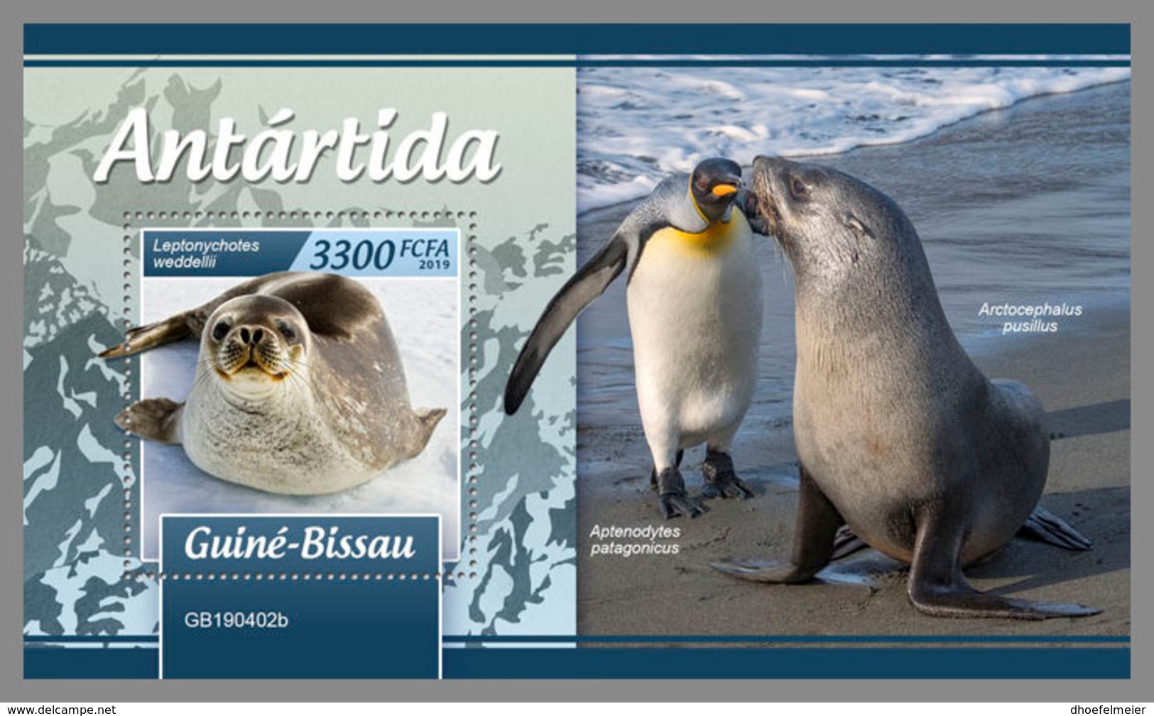 GUINEA BISSAU 2019 MNH Antarctica Animals Antarktis Tiere Animaux Antarctiques S/S - IMPERFORATED - DH1920 - Faune Antarctique