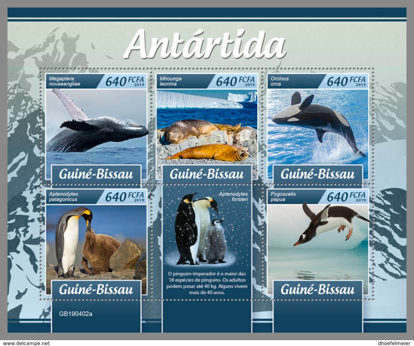 GUINEA BISSAU 2019 MNH Antarctica Animals Antarktis Tiere Animaux Antarctiques M/S - IMPERFORATED - DH1920 - Faune Antarctique