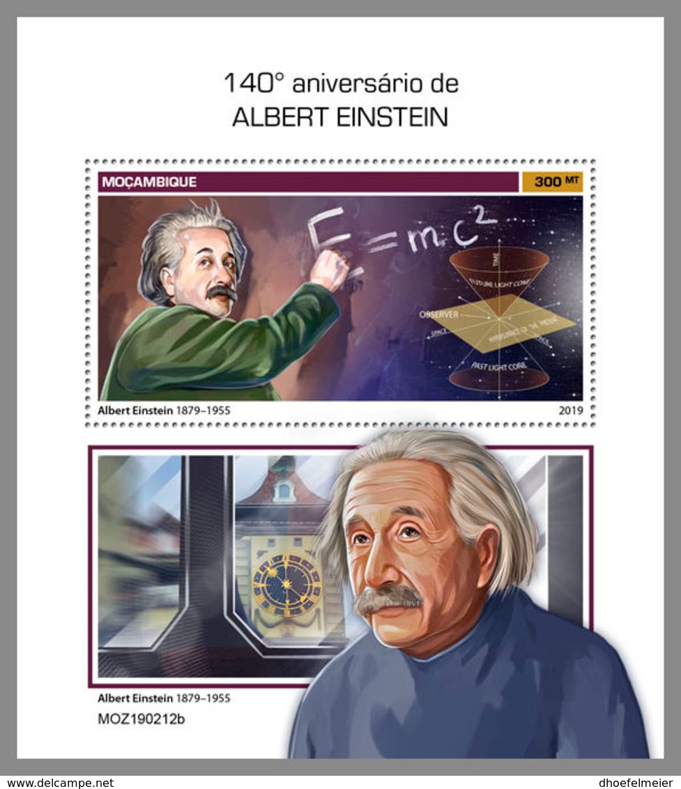 MOZAMBIQUE 2019 MNH Albert Einstein S/S - IMPERFORATED - DH1920 - Albert Einstein