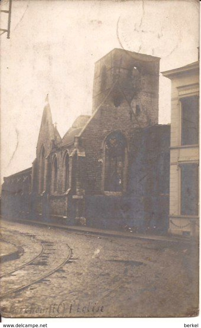 BERCHEM FOTOKAART RK KERK 1914/18 STEMPEL 1919  Waalse Uitgever 6/290/ D4 - Antwerpen