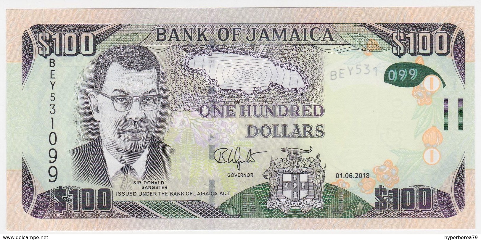 Jamaica NEW - 100 Dollars 1.6.2018 - UNC - Giamaica