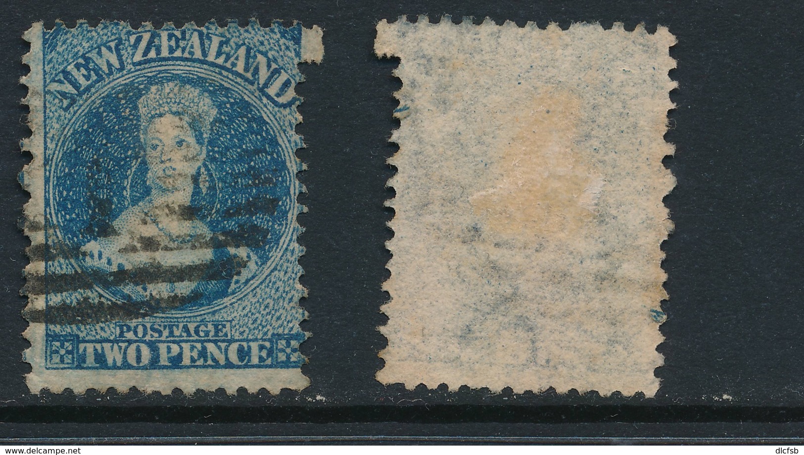 NEW ZEALAND, 1864 2d Chalon Blue Plate II Fine Used, SG115, Cat £22 - Gebruikt