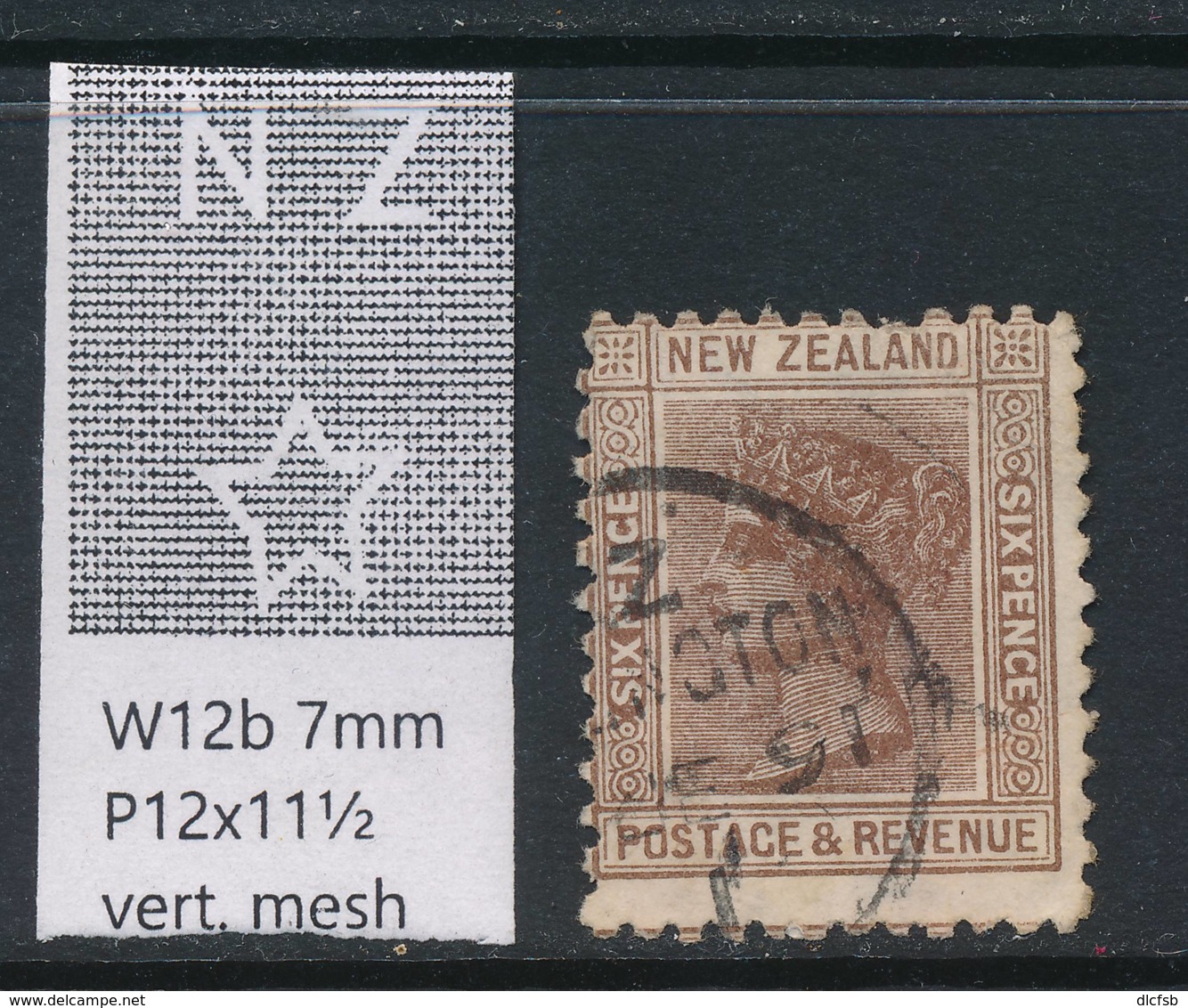 NEW ZEALAND, 1888 6d Wmk 6b P12x11½ Fine Used - Gebruikt