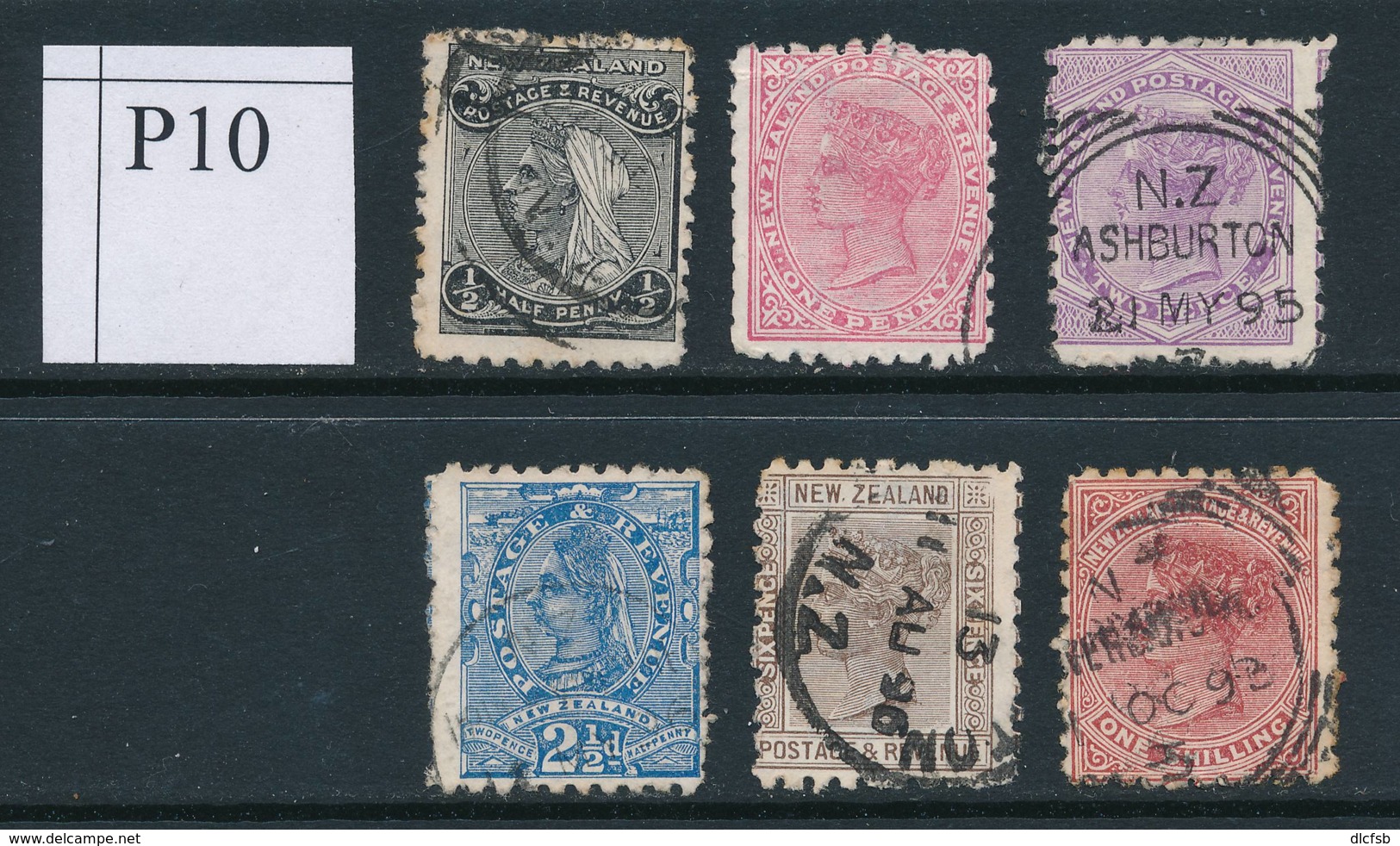 NEW ZEALAND, 1891 To 1/- (all P10) #4, Cat £34 - Gebruikt