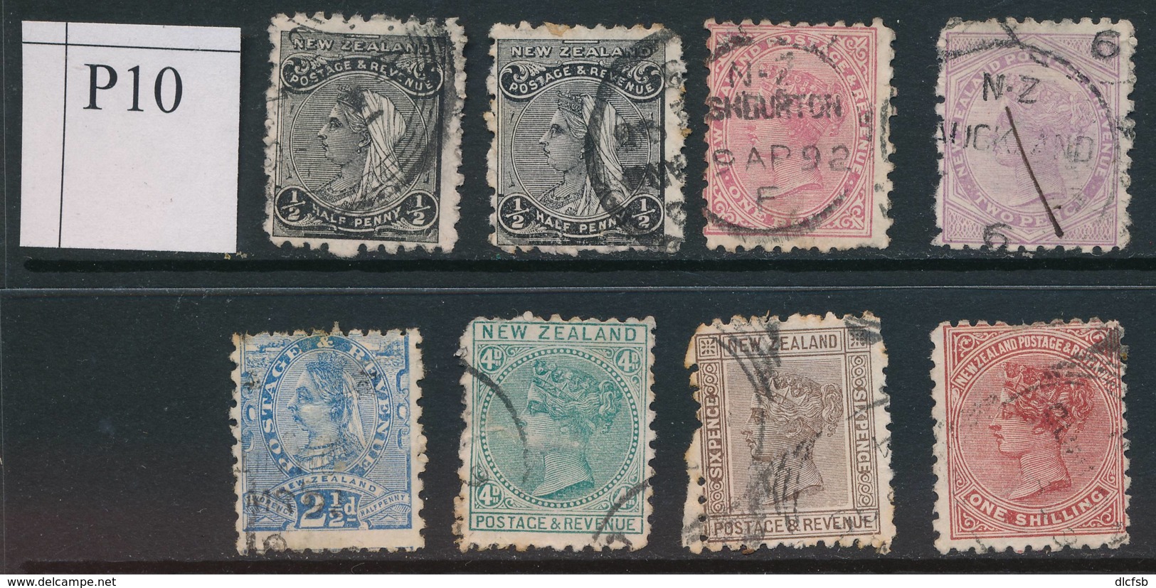 NEW ZEALAND, 1891 To 1/- (all P10) #5, Cat £43 - Gebruikt