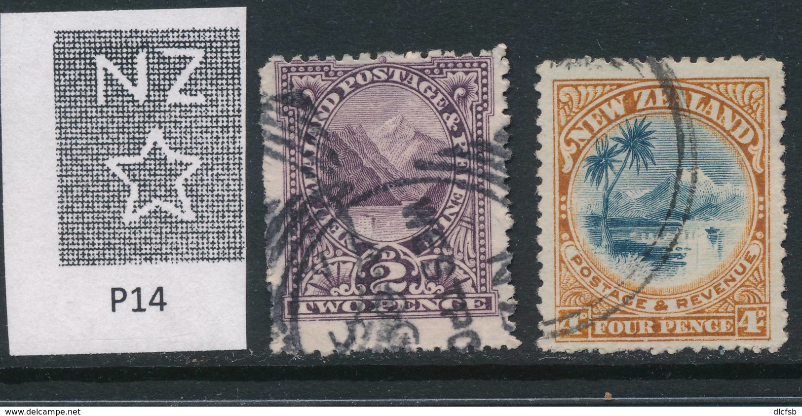 NEW ZEALAND, 1902 2d, 4d (wmk NZ, P14) Fine Used - Used Stamps
