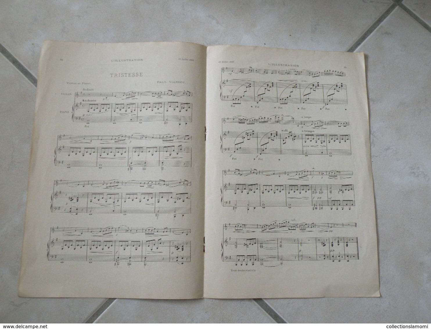 Jane - Tristesse & Vendanges Fleuries (Musique A. Sauvrezis -P. Viardot -M. Lapeyrre)- Partition Piano - Klavierinstrumenten