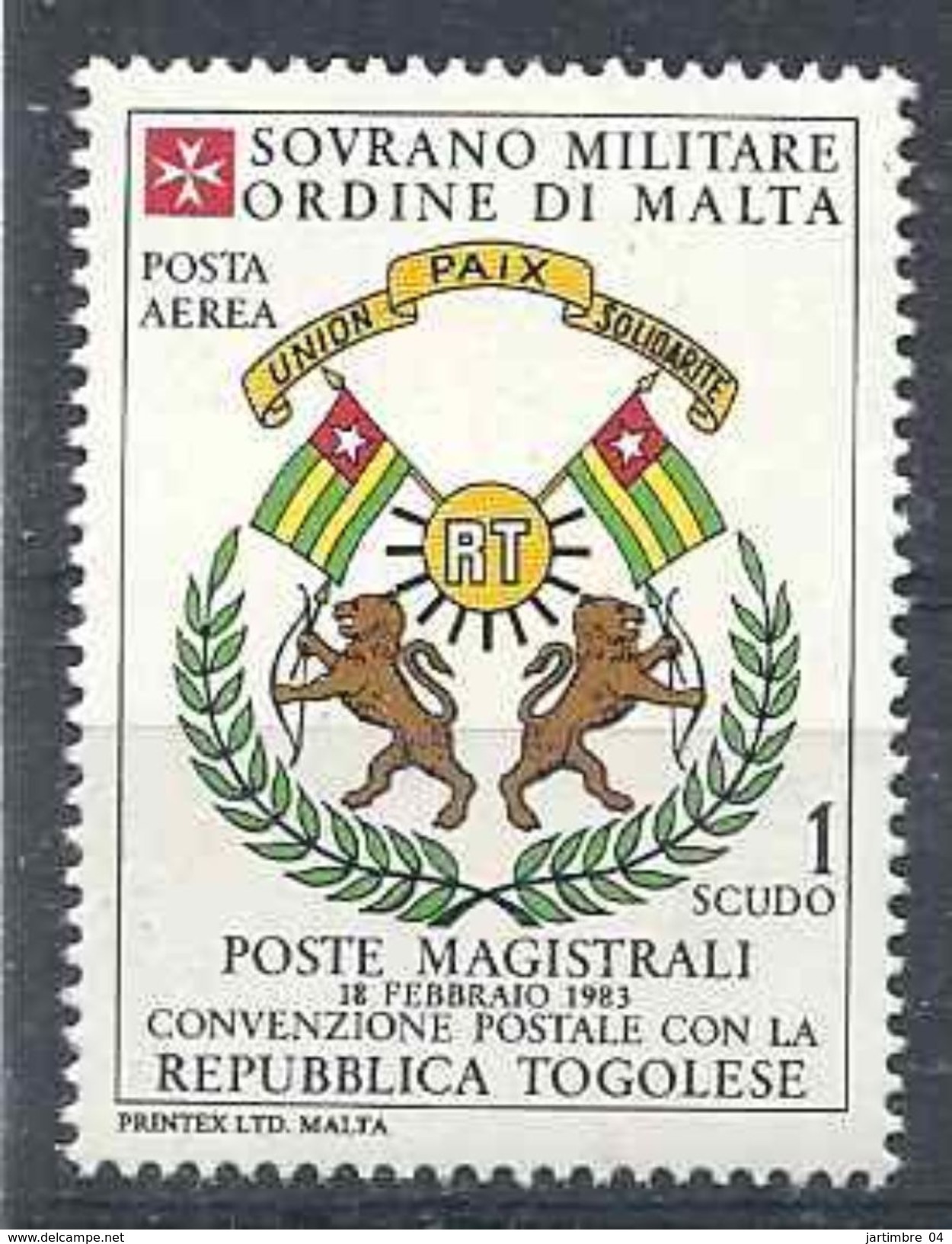 1983 ORDRE MALTE PA 4 ** Armoirie Togo, Issu De Paire - Malte (Ordre De)