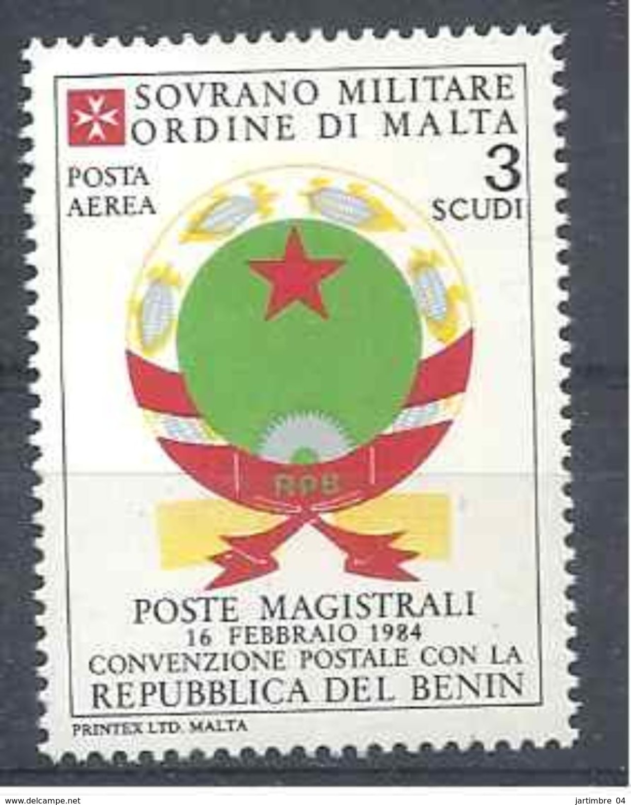 1983 ORDRE MALTE PA 8 ** Armoirie Bénin, Issu De Paire - Malte (Ordre De)