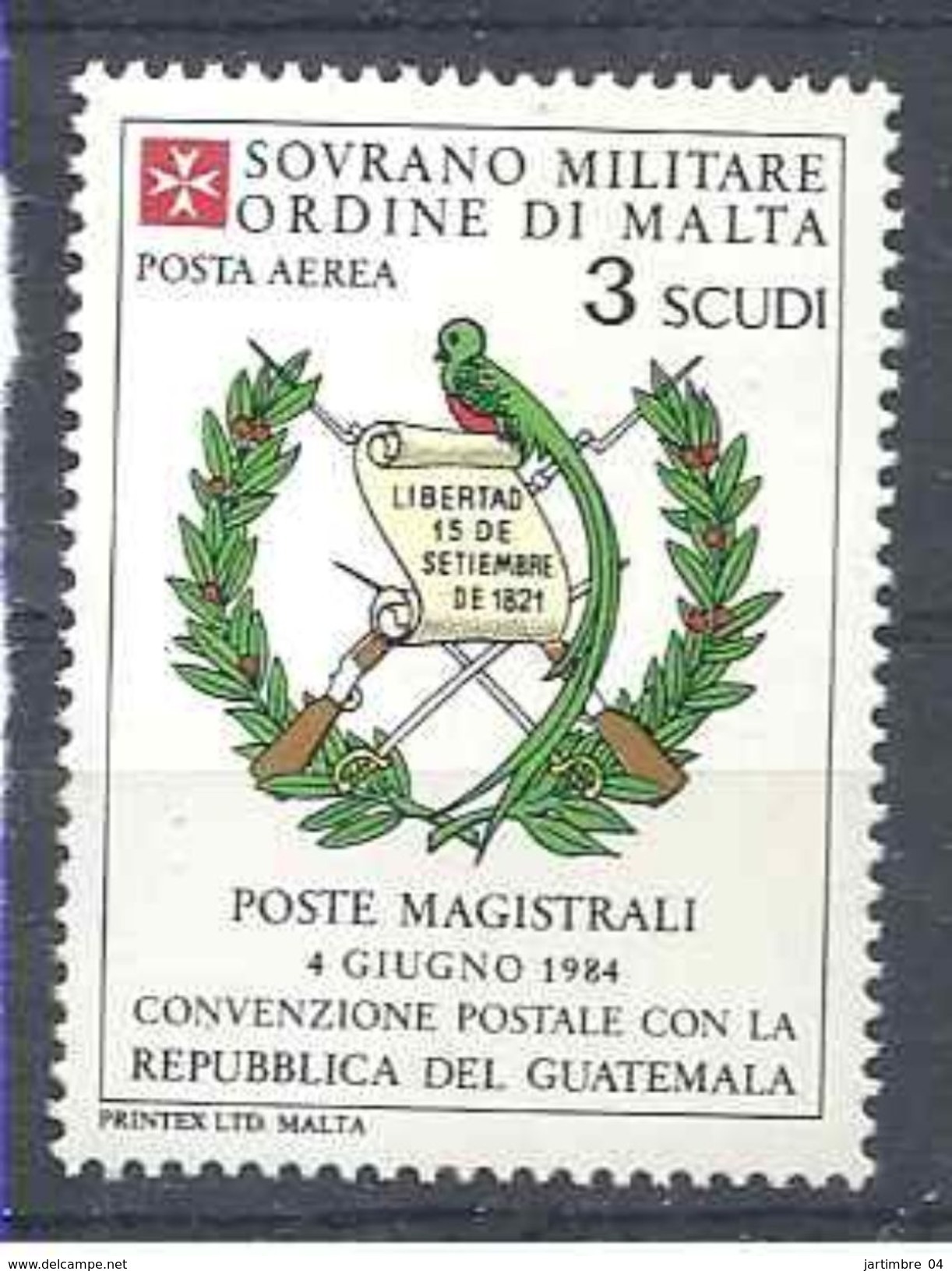 1984 ORDRE MALTE PA 14 ** Armoirie Guatemala , Issu De Paire - Malte (Ordre De)