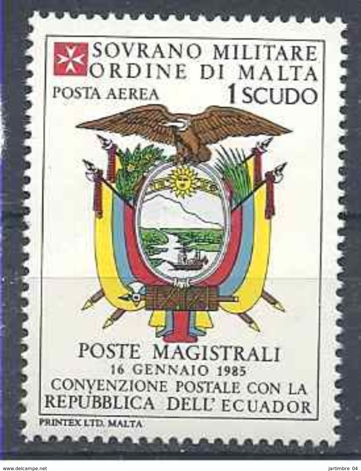 1984 ORDRE MALTE PA 17 ** Armoirie Equateur , Issu De Paire - Malte (Ordre De)