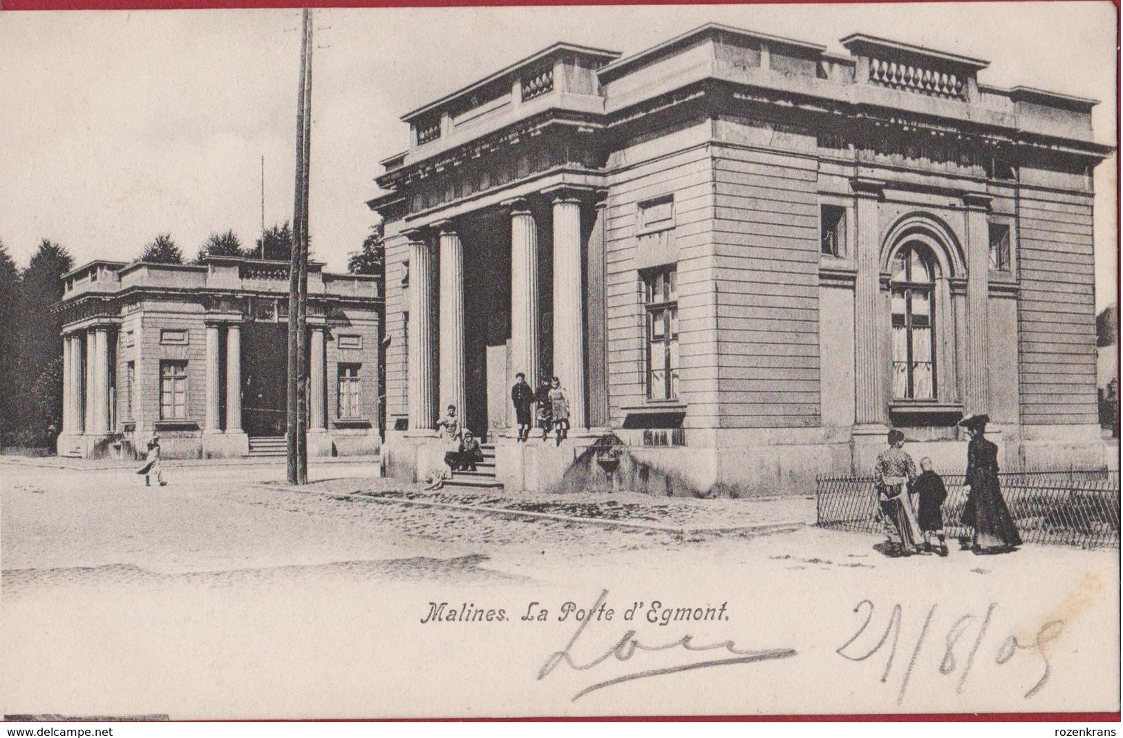 Mechelen Malines La Porte D' Egmont Egmontpoort Met Kommiezenhuizen KARDINAAL MERCIERPLEIN  (Zeer Goede Staat) - Malines