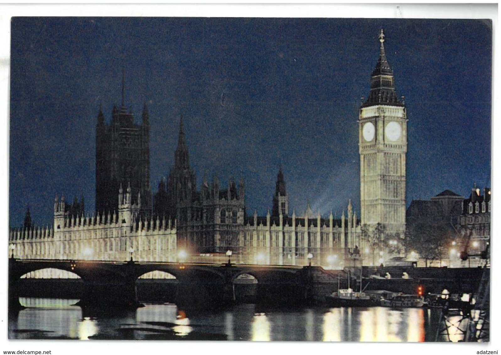 Inghilterra England London By Night Houses Of Parliament And Westminster Bridge Non Viaggiata Condizioni Come Da Scansio - Houses Of Parliament